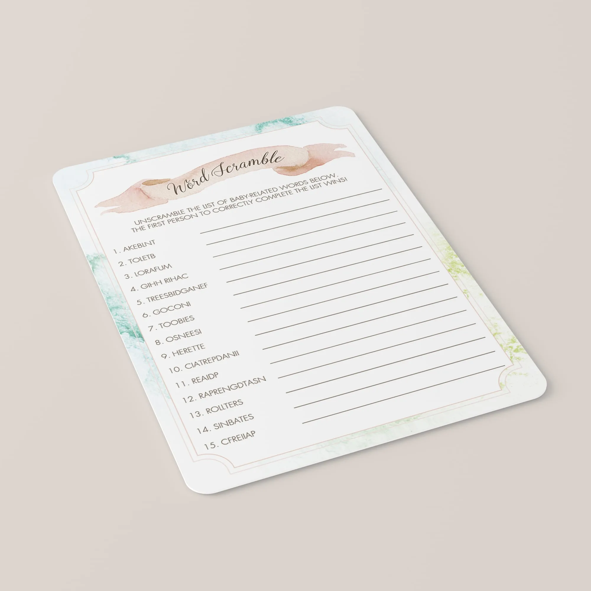 Spring Baby Shower Party Pack Printables