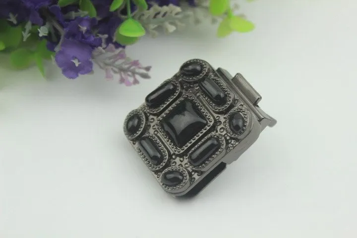 Switch Square Twist Turn Lock Bag Hardware Light Gold Gunmetal Black 1/10 pcs Handmade Purse Handbag Making Metal 40mm 1 5/8" Bulk Supplies