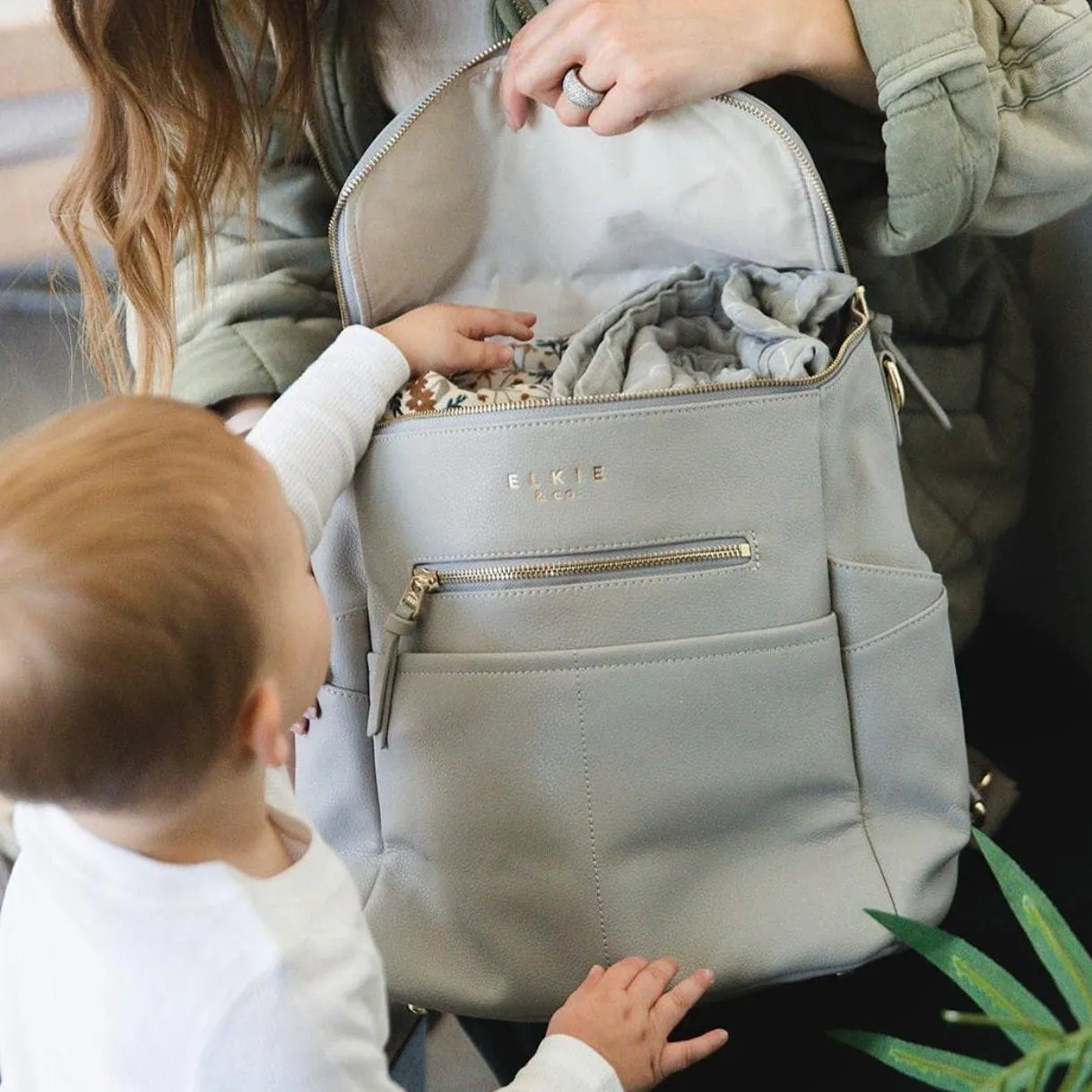 The Capri - Vegan Leather Diaper Bag - Stone