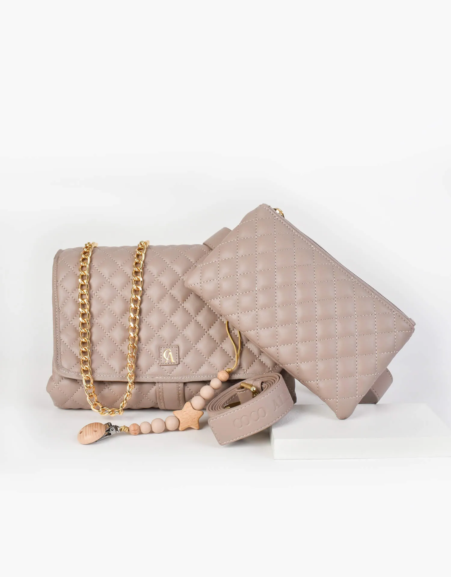 The Original 'CA' Vegan Leather Diaper Bag - Neutral