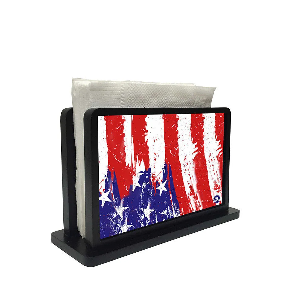 Tissue Holder Paper Napkin Stand - Colorful String Pennants Flags