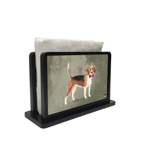 Tissue Holder Paper Napkin Stand - Cute Dog With Red Tie