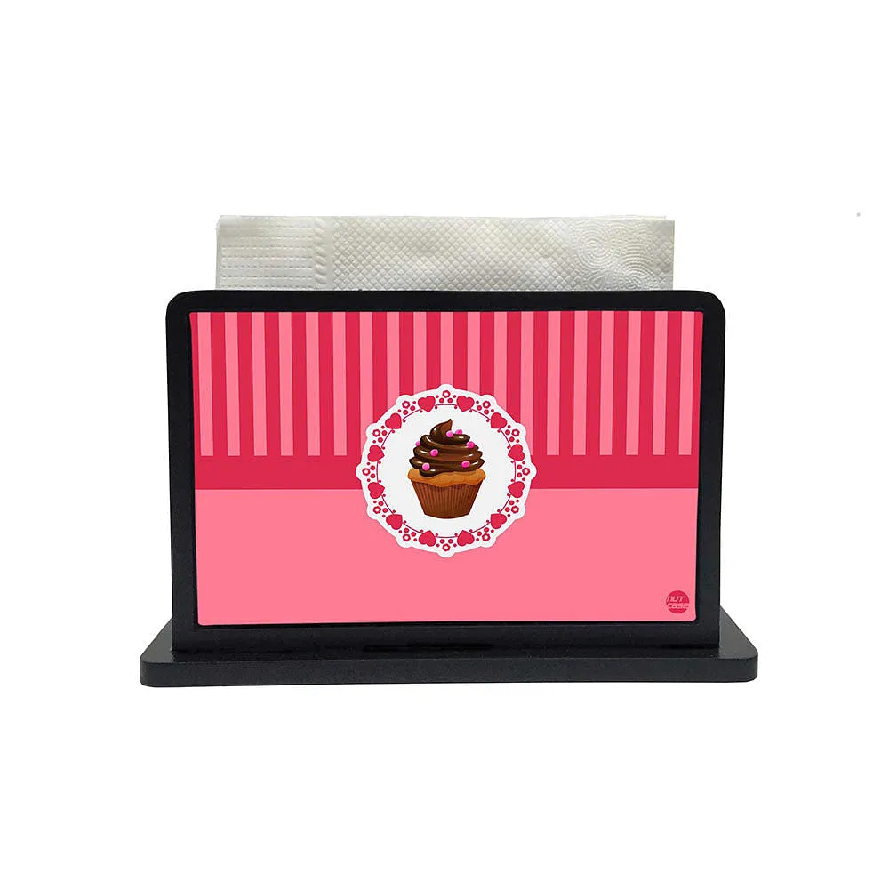 Tissue Holder Paper Napkin Stand - Pink cupcakes