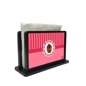 Tissue Holder Paper Napkin Stand - Pink cupcakes
