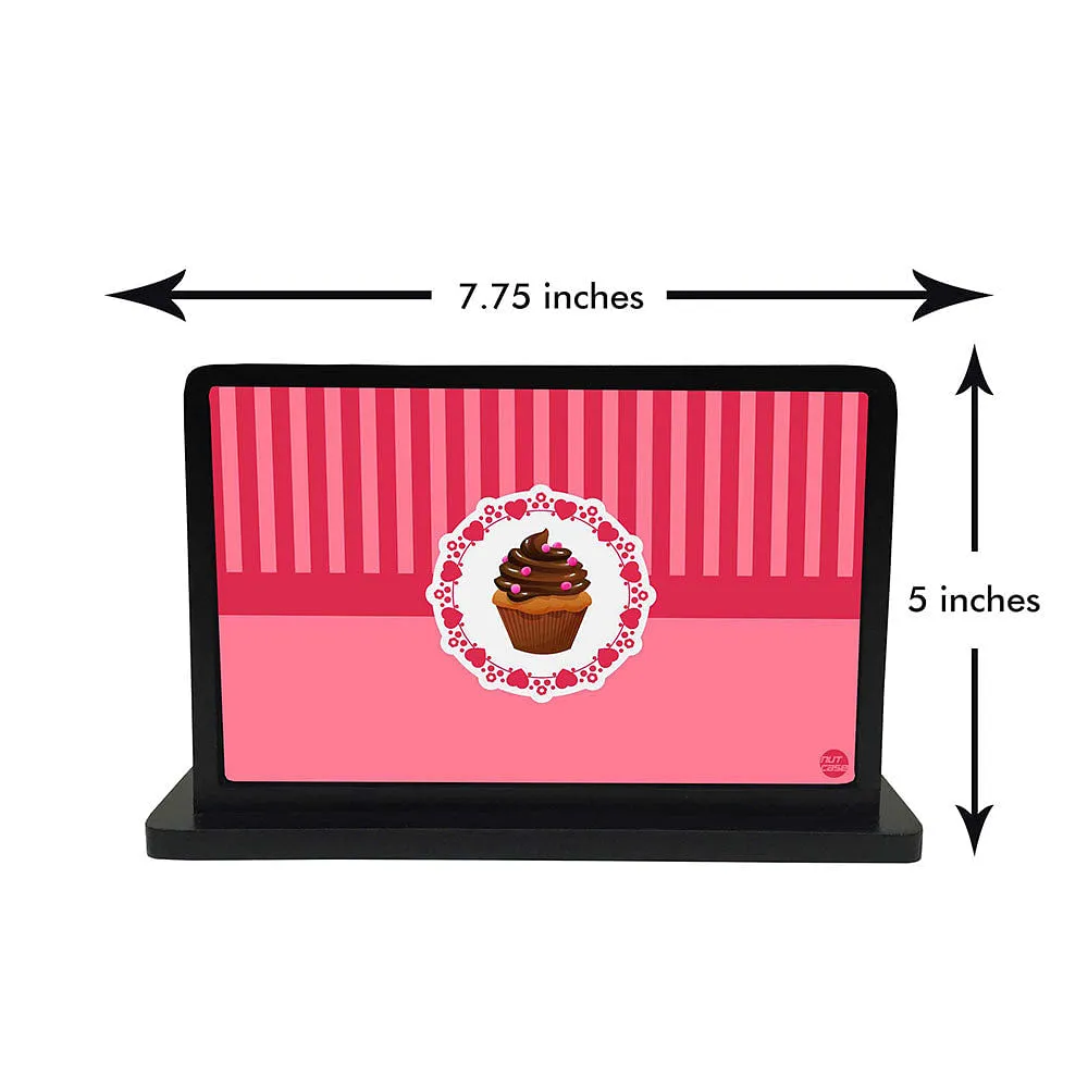 Tissue Holder Paper Napkin Stand - Pink cupcakes