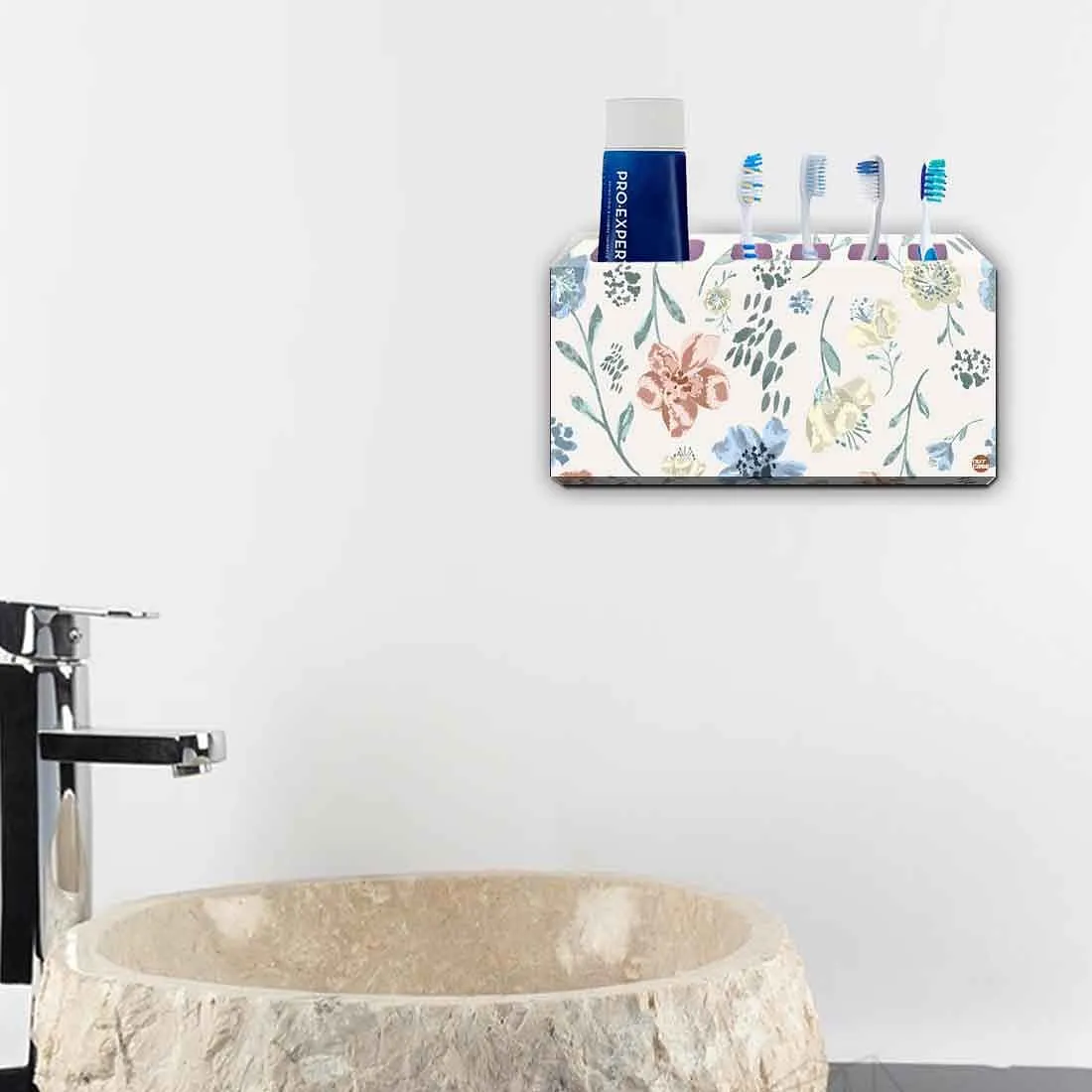 Toothbrush Holder Wall Mounted -Cute Baby Flowers