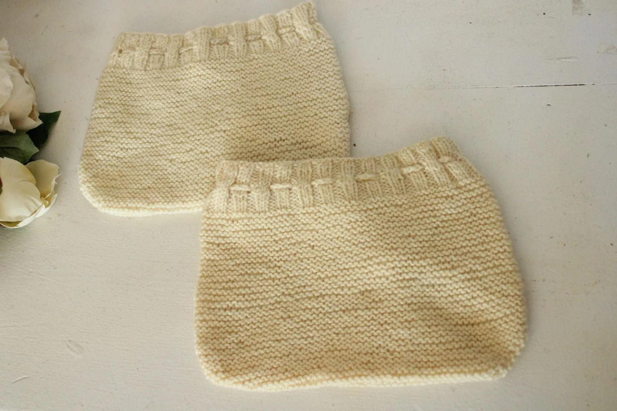Vintage 1900s Ivory Knit Baby Diaper Covers