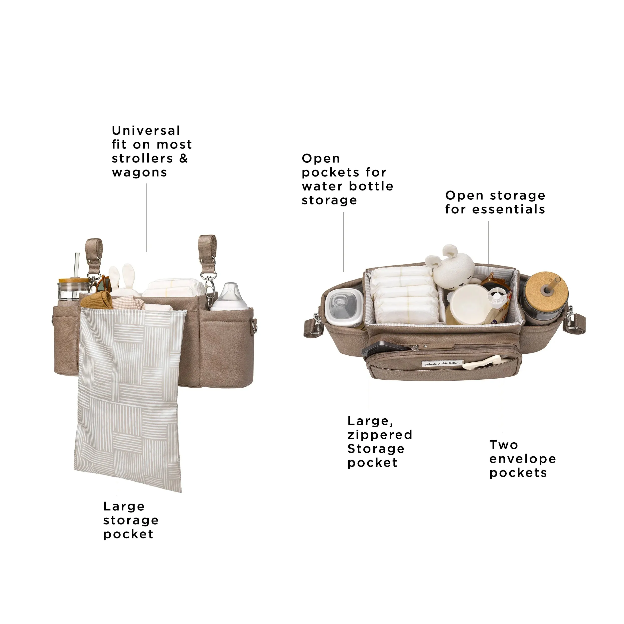 Wander Stroller Caddy Deluxe in Mink