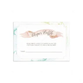 Watercolor Baby Shower Diaper Raffle Ticket Template